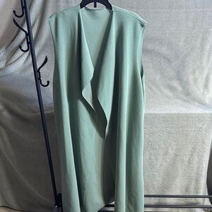 Sage Green Sleeveless Drape Vest